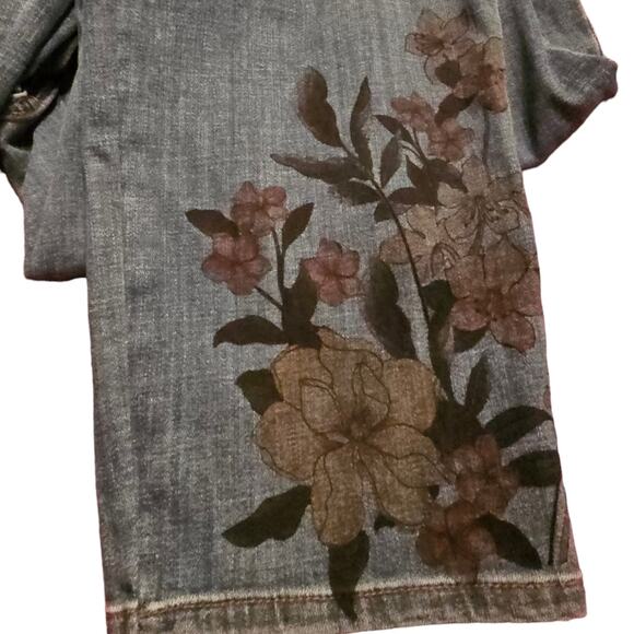 Chico's So Slimming Girlfriend Floral Ankle Jeans Plus Size 18 3.5 - Picture 4 of 10